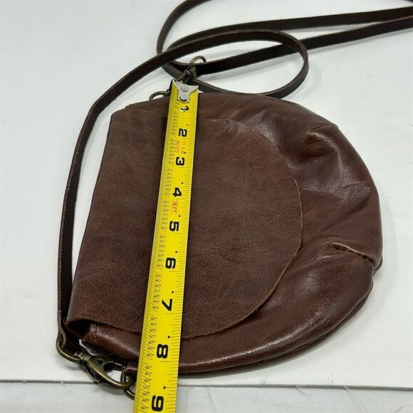Boho Spanish Rossymina Small Brown Leather Round Crossbody Bag Adjustable Strap - Picture 11 of 13